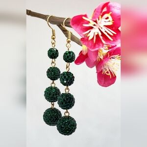 Elegant Green Dangle Earrings